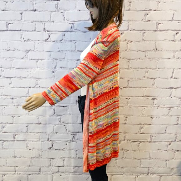 DANA BUCHMAN - Open knit long multi-coloured cardigan - Picture 7 of 9